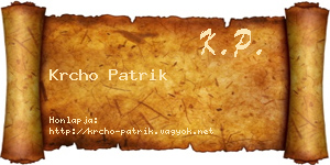 Krcho Patrik névjegykártya